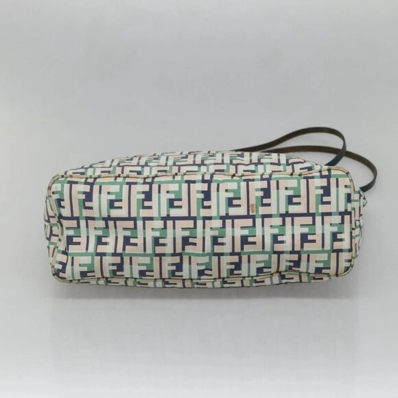 FENDI Zucca Canvas Tote Bag Green Silver Auth - Picture 5 of 16